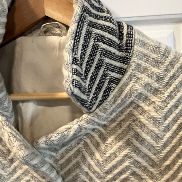 Portuguese Wool Pieper Coat in Neutral Mix-Match Hereingbone - Picture 8 of 9